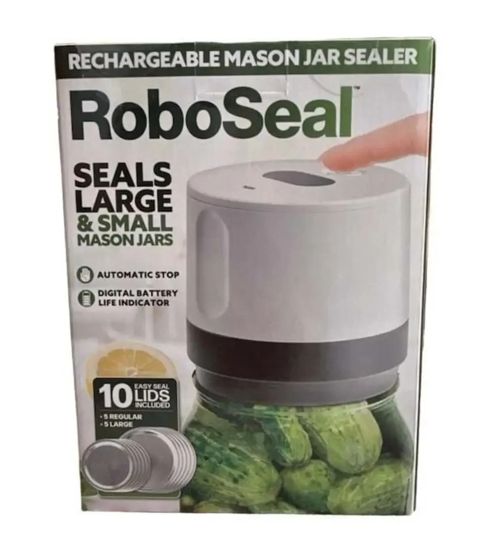 RoboSeal Rechargeable Mason Jar Vacuum Sealer Kit with 10 Lids
